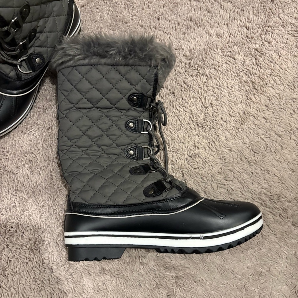 Faux Fur Waterproof Winter Boots - Picture 2 of 9